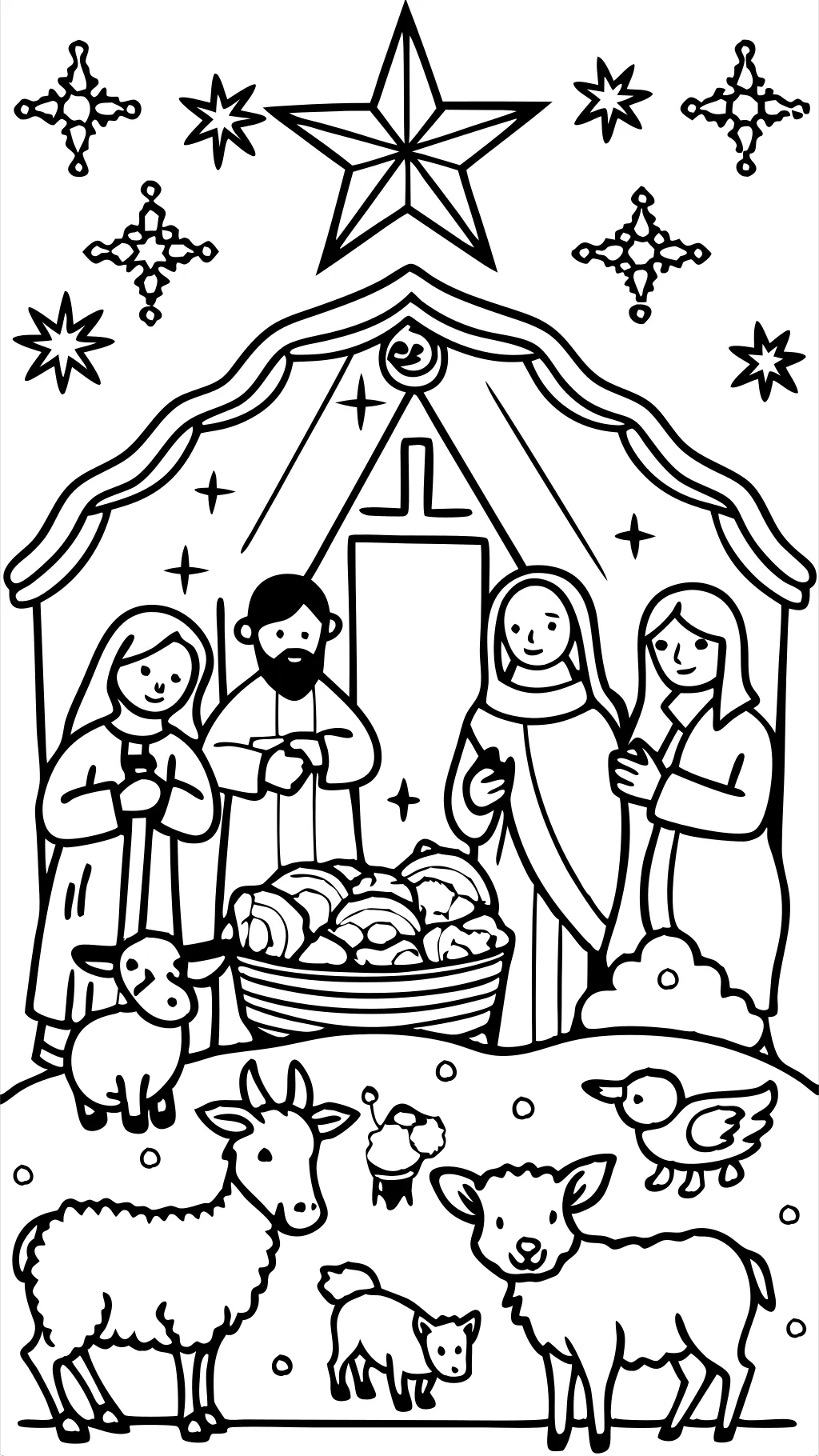 coloriage de Noël nativité